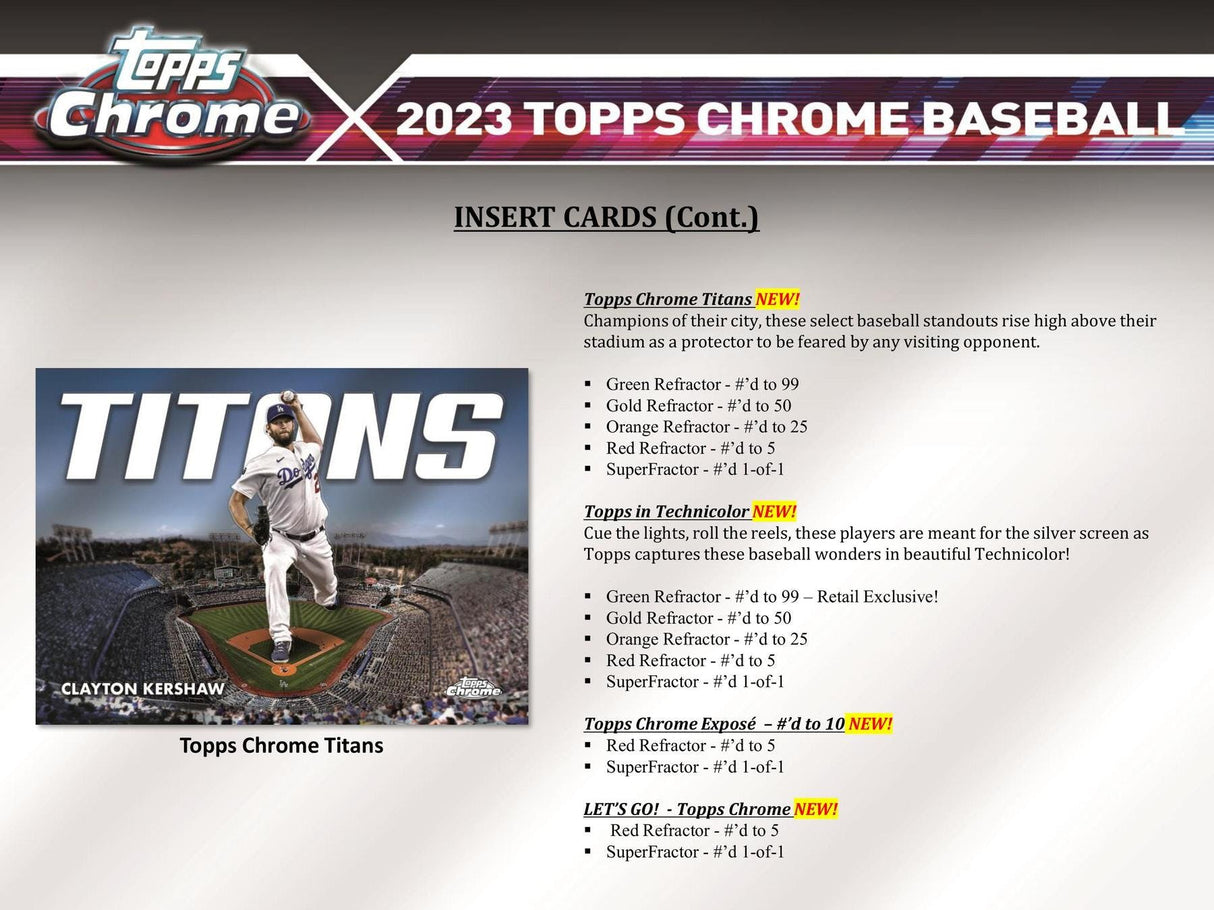 2023 Topps Chrome Baseball 8-Pack Blaster Box