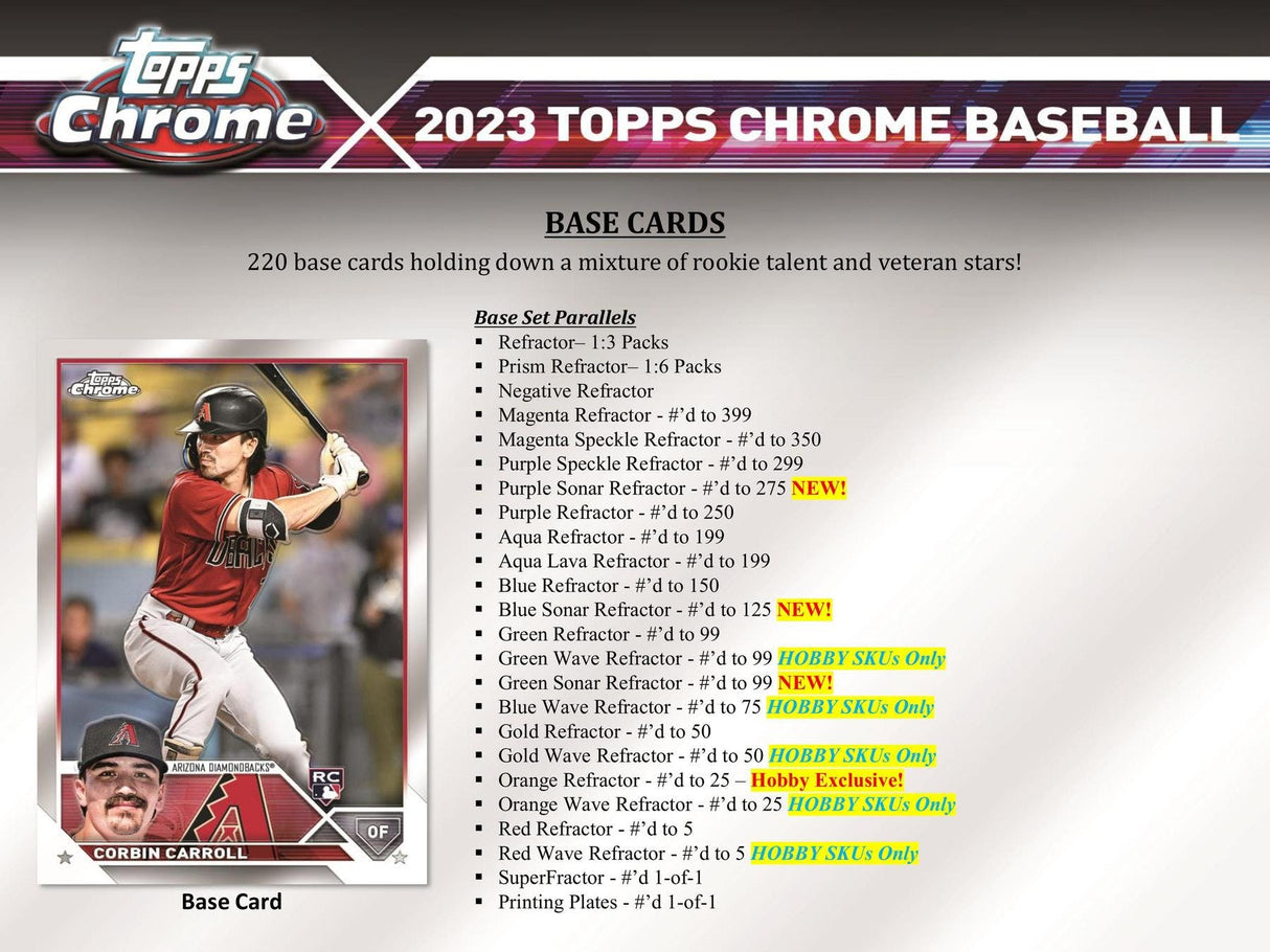 2023 Topps Chrome Baseball Hobby Box