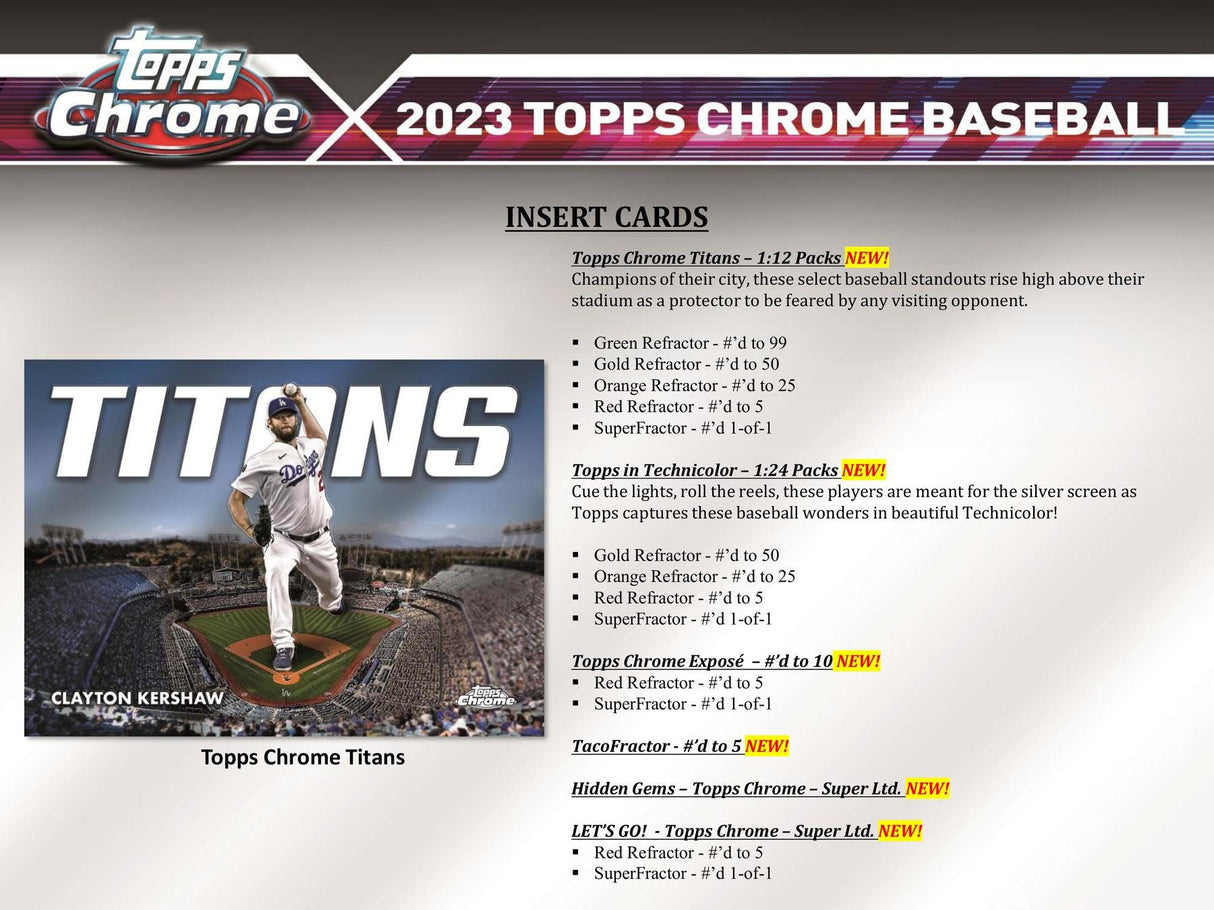 2023 Topps Chrome Baseball Hobby Box