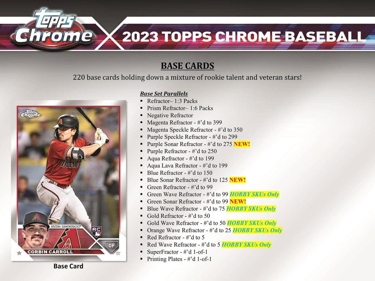 2023 Topps Chrome Baseball Hobby Jumbo Box