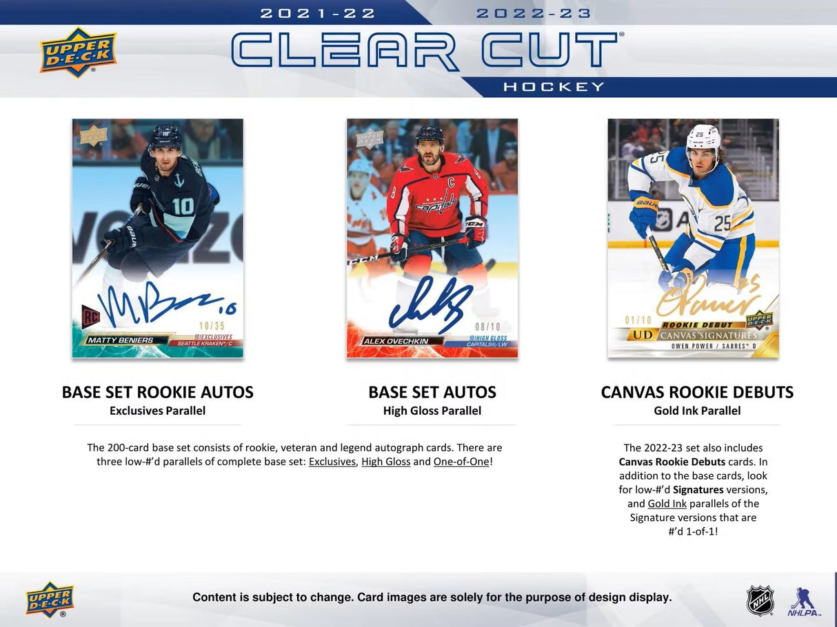 2022/23 Upper Deck Clear Cut Hockey Hobby Box