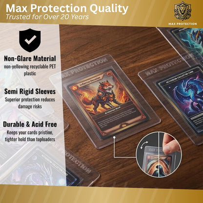 Max Protection Pro-Guard Semi Rigid Card Holders w/Sleeves - 200ct Box | Columbia Hobby - Sports Card Boxes - Toploaders - Card Savers.