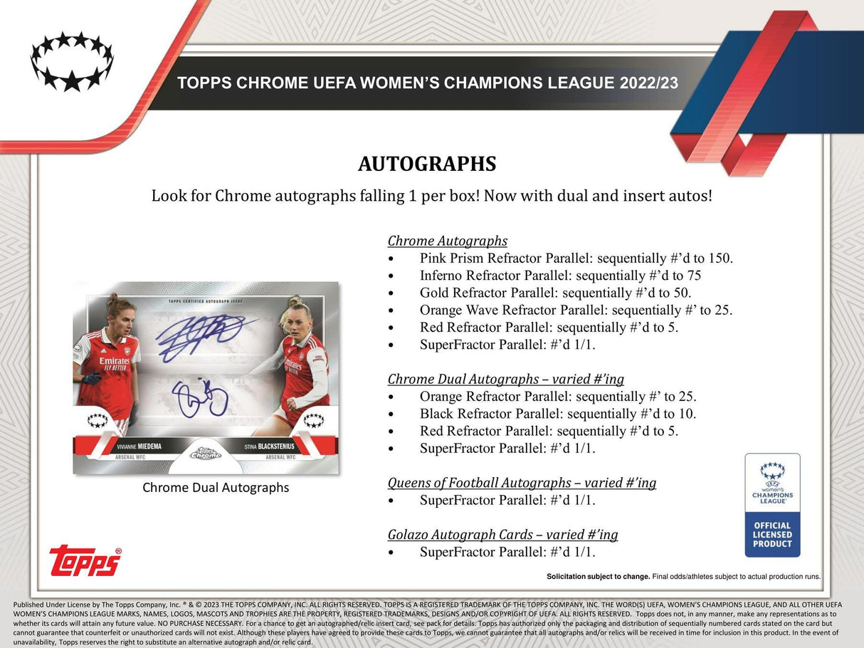 2022-23 Topps Chrome UEFA Women's Champions League Soccer Hobby Box