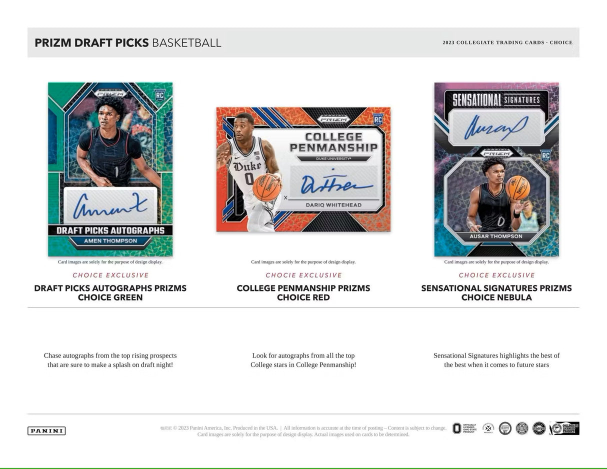 2023/24 Panini Prizm Draft Picks Basketball Choice Box