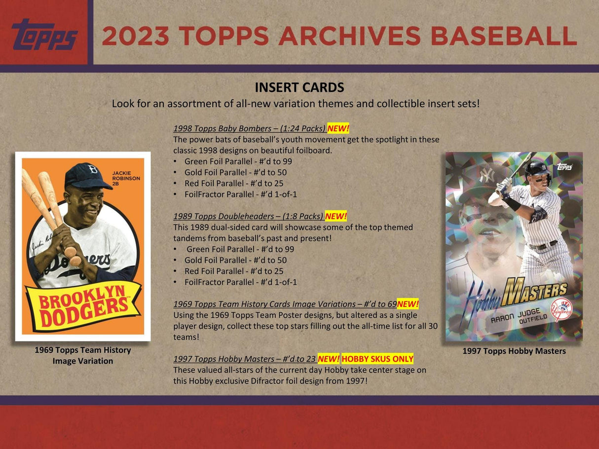 2023 Topps Archives Baseball Hobby Box