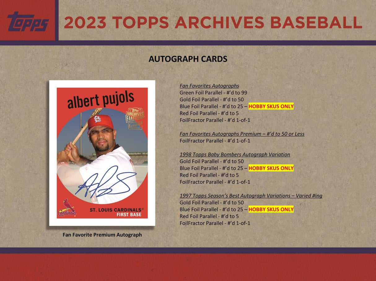 2023 Topps Archives Baseball Hobby Collector's Tin (Box)