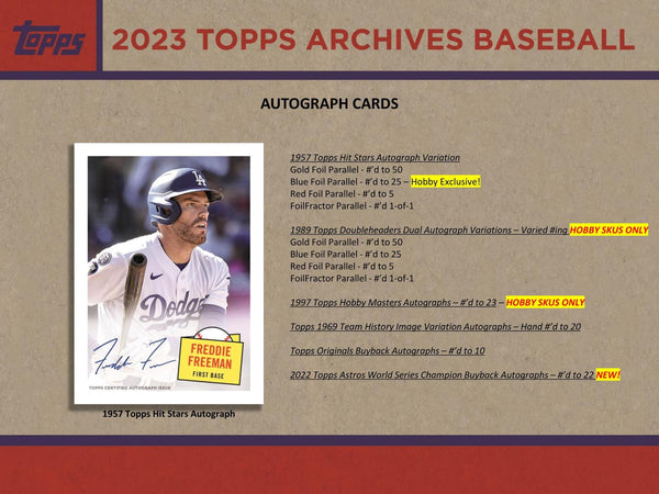 2023 Topps Archives Baseball Hobby Collector's Tin (Box)