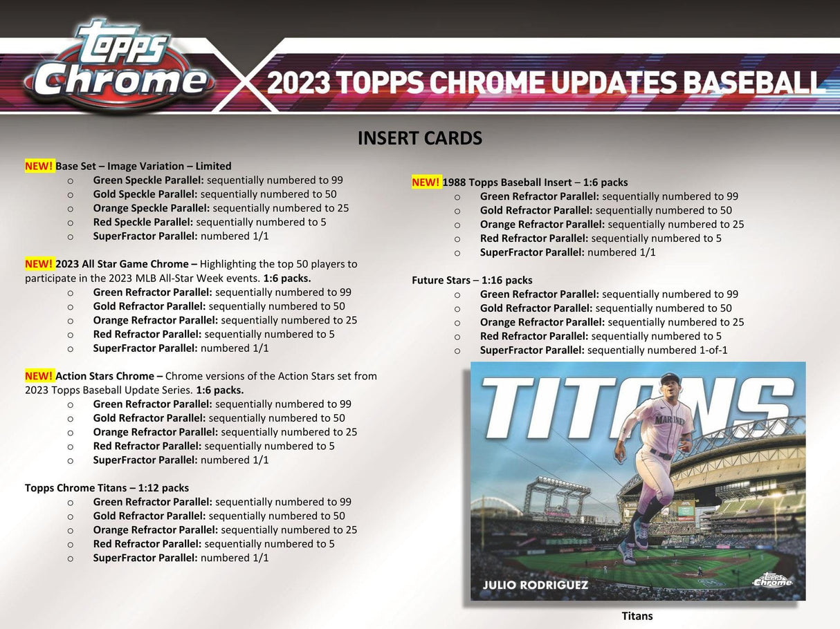 2023 Topps Chrome Update Series Baseball Hobby Box