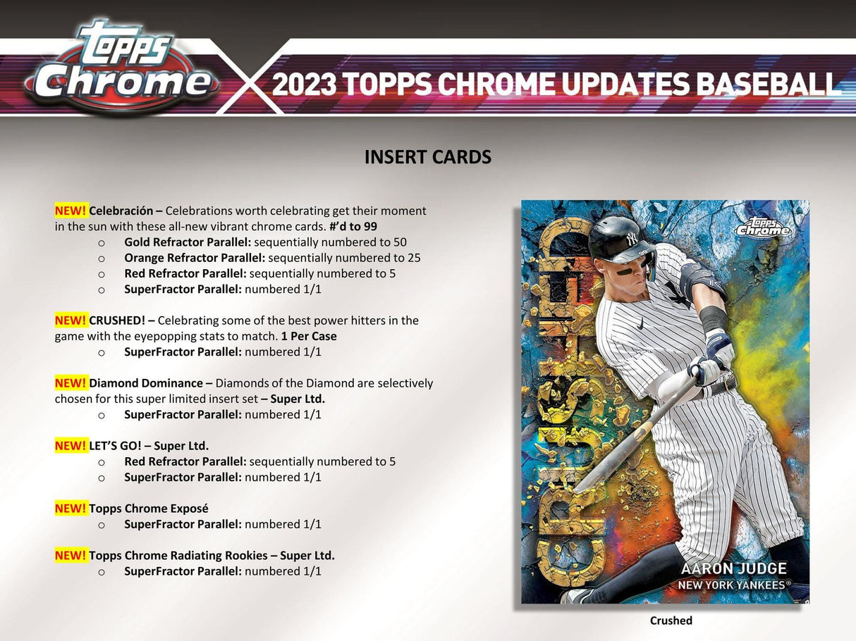 2023 Topps Chrome Update Series Baseball Hobby Box