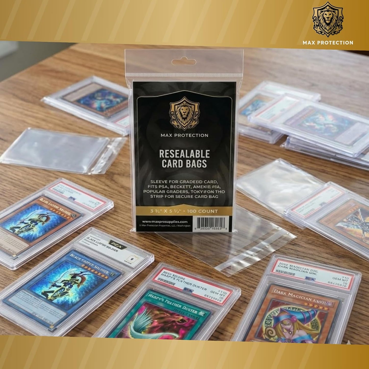 Max Protection Graded Card Sleeves (100 Count) – Resealable Slab Bags for PSA, SGC, BGS & CGC Graded Cards | Columbia Hobby - Sports Card Boxes - Toploaders - Card Savers.