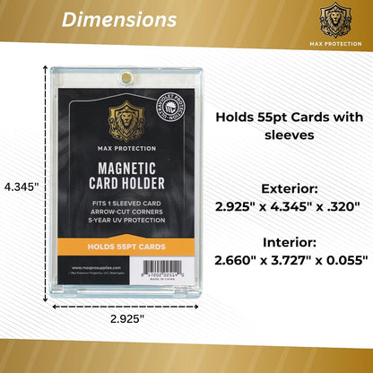 Max Pro Ultra Clear Magnetic Card Holder 55pt w/Sleeve Size - Columbia Sports Cards - image 2