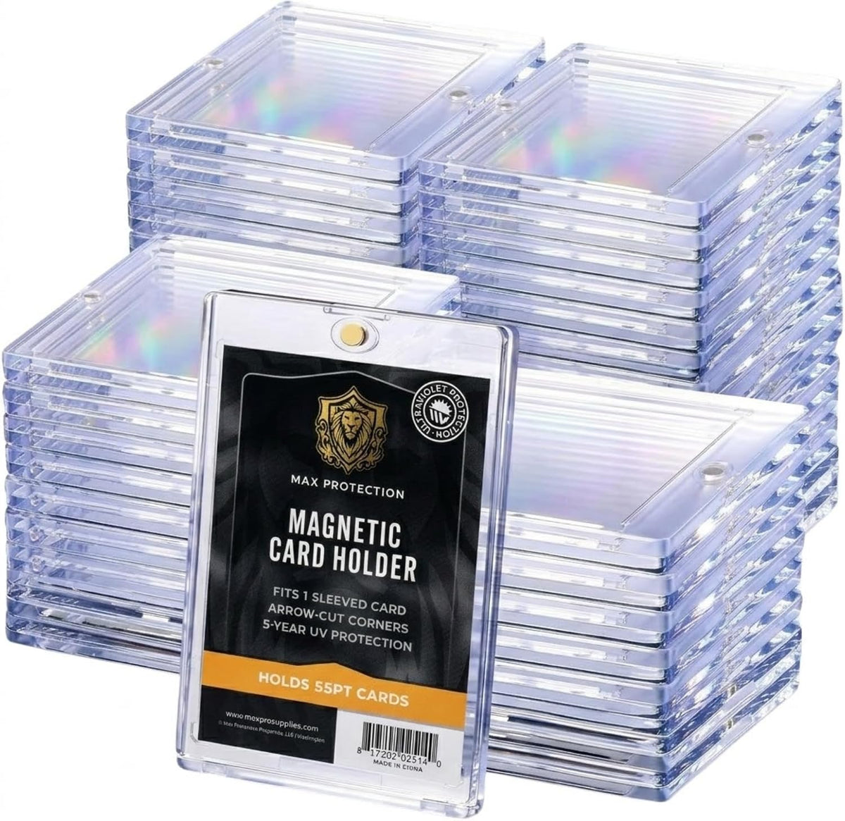 Max Pro Ultra Clear Magnetic Card Holder 55pt w/Sleeve Size - Columbia Sports Cards