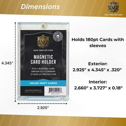 Max Pro Ultra Clear Magnetic Card Holder 180pt w/Sleeve Size - Columbia Sports Cards - image 2
