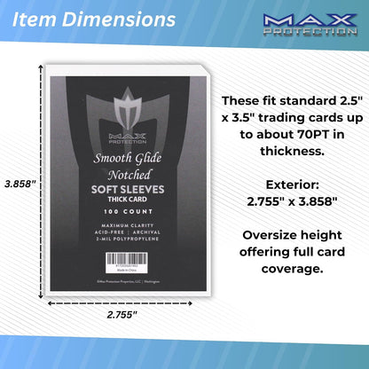 Max Protection Smooth Glide Notched Soft Sleeves Standard - Columbia Sports Cards - image 2