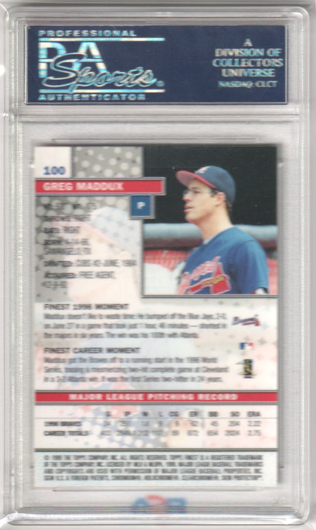 GREG MADDUX 1999 Topps Finest #100 PSA 10 GEM MINT - BRAVES Pop 25