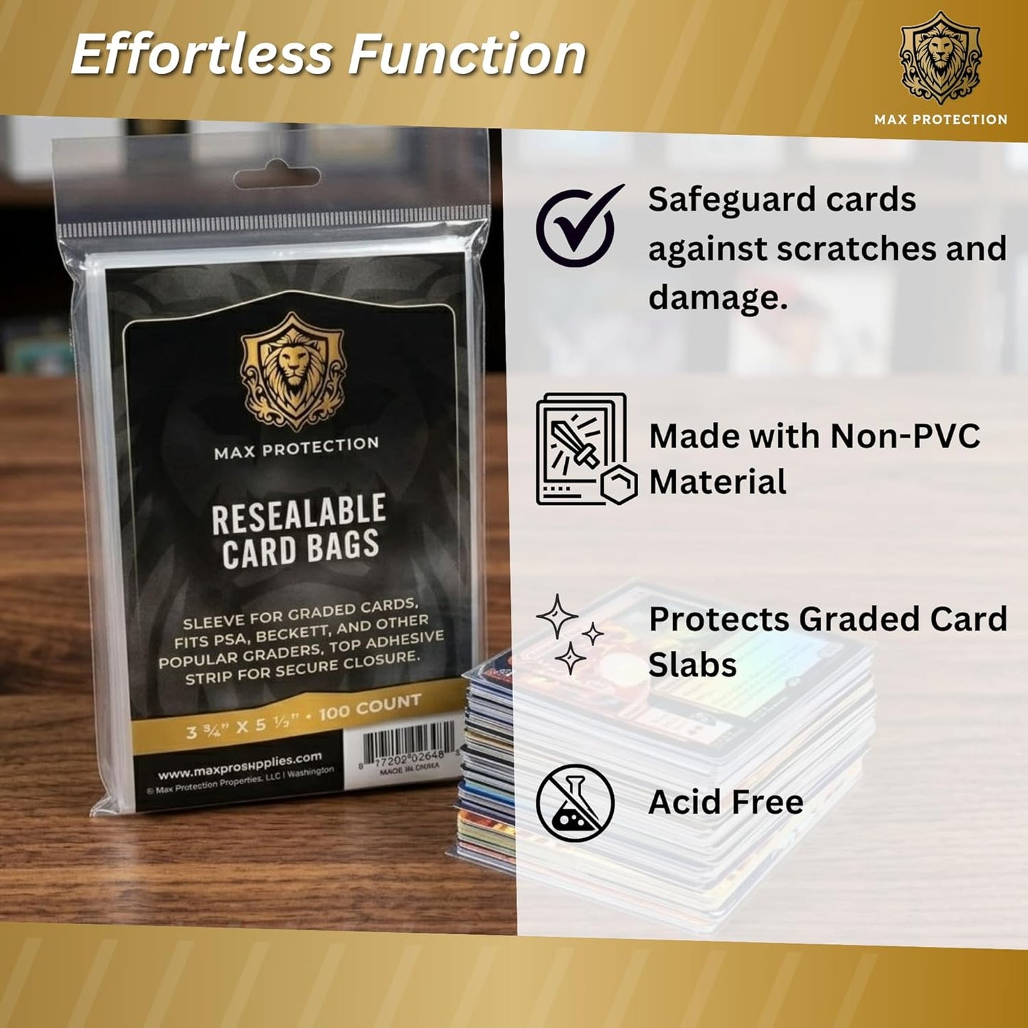 Max Protection Graded Card Sleeves (100 Count) – Resealable Slab Bags for PSA, SGC, BGS & CGC Graded Cards | Columbia Hobby - Sports Card Boxes - Toploaders - Card Savers.