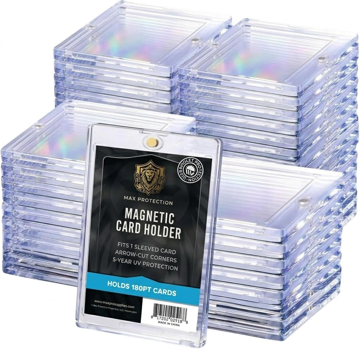 Max Pro Ultra Clear Magnetic Card Holder 180pt w/Sleeve Size - Columbia Sports Cards