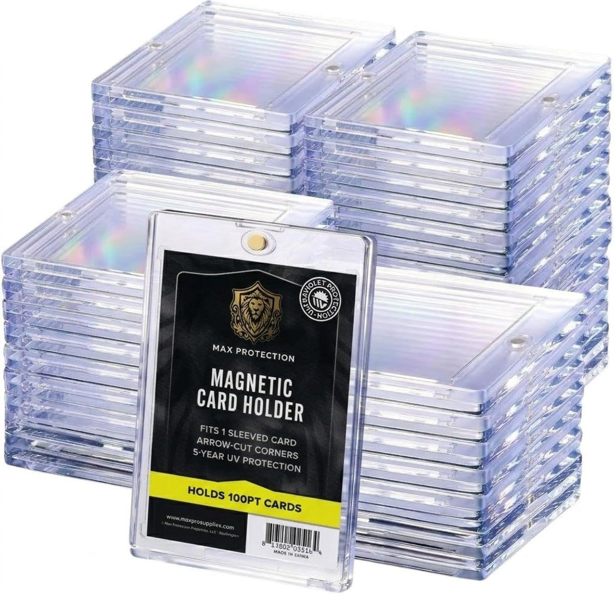 Max Pro Ultra Clear Magnetic Card Holder 100pt w/Sleeve Size - Columbia Sports Cards