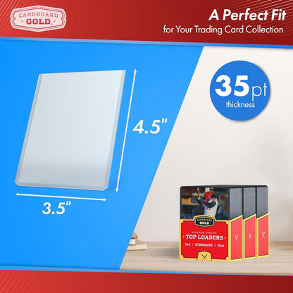 Cardboard Gold 35pt 3x4 Toploaders 100ct Bundle (4 Packs of 25) - Columbia Sports Cards - image 2