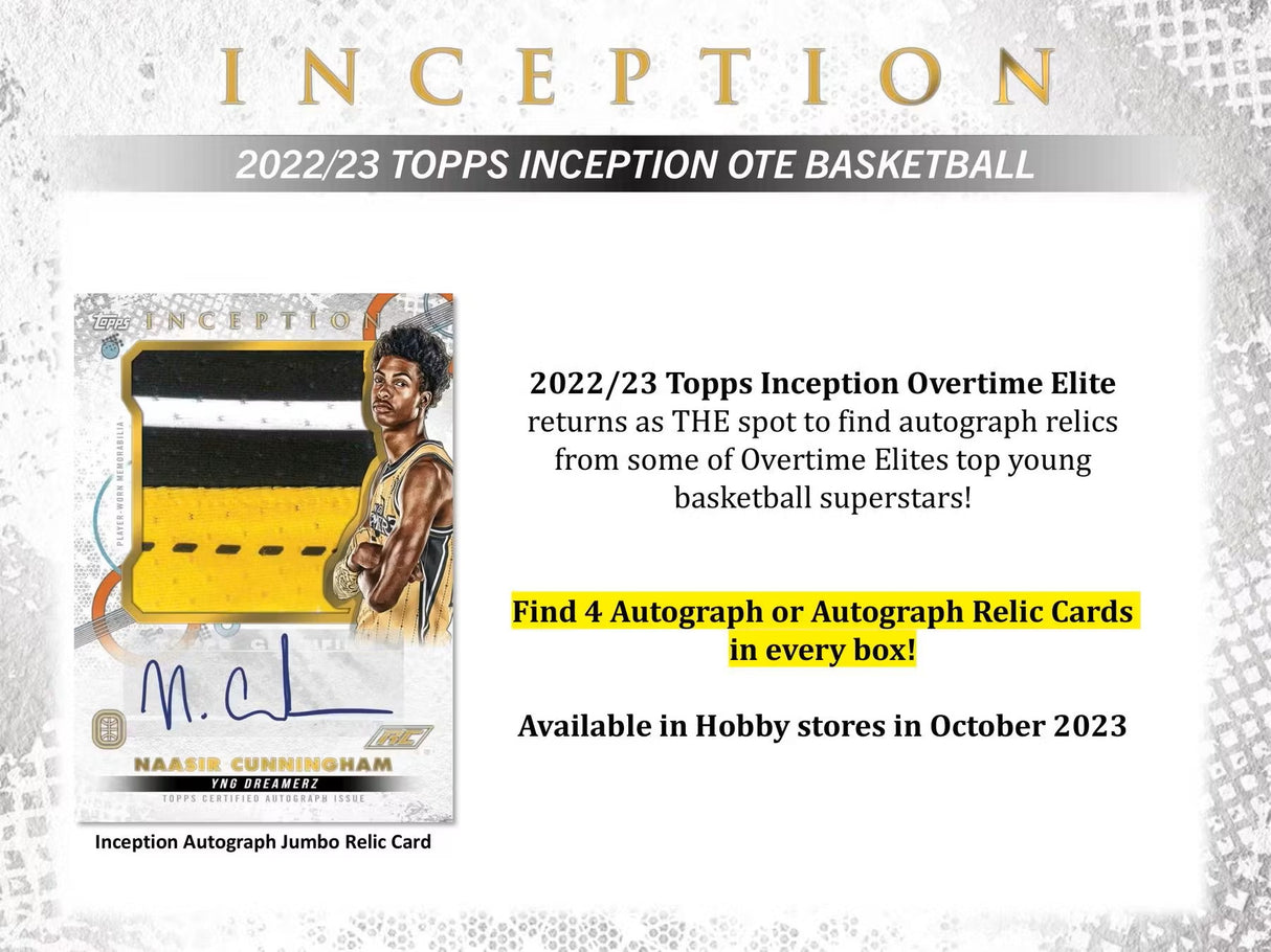2022-23 Topps Inception Overtime Elite Basketball Hobby Box