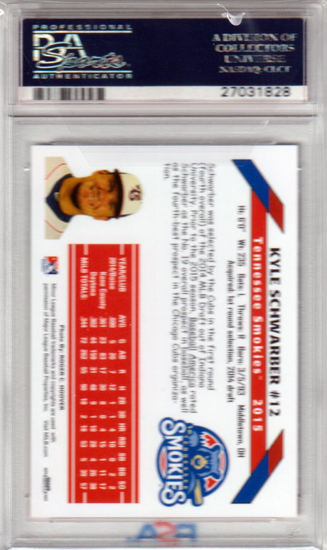 KYLE SCHWARBER 2015 Grandstand Tennessee Smokies RC Rookie PSA 9 Mint Pop 1