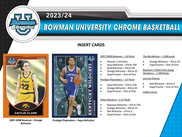2023/24 Bowman University Chrome Basketball Breakers Delight Box