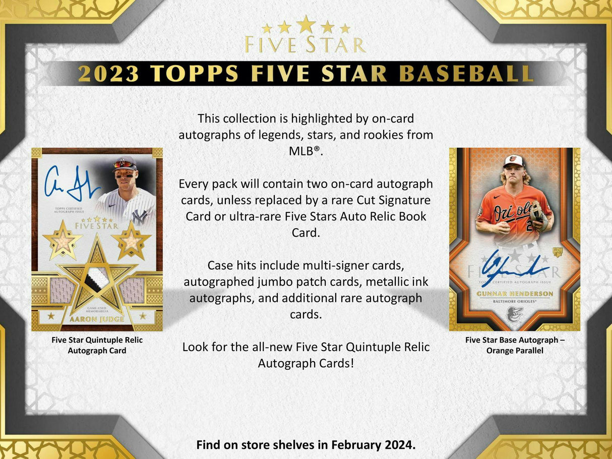 2023 Topps Five Star Baseball Hobby Box