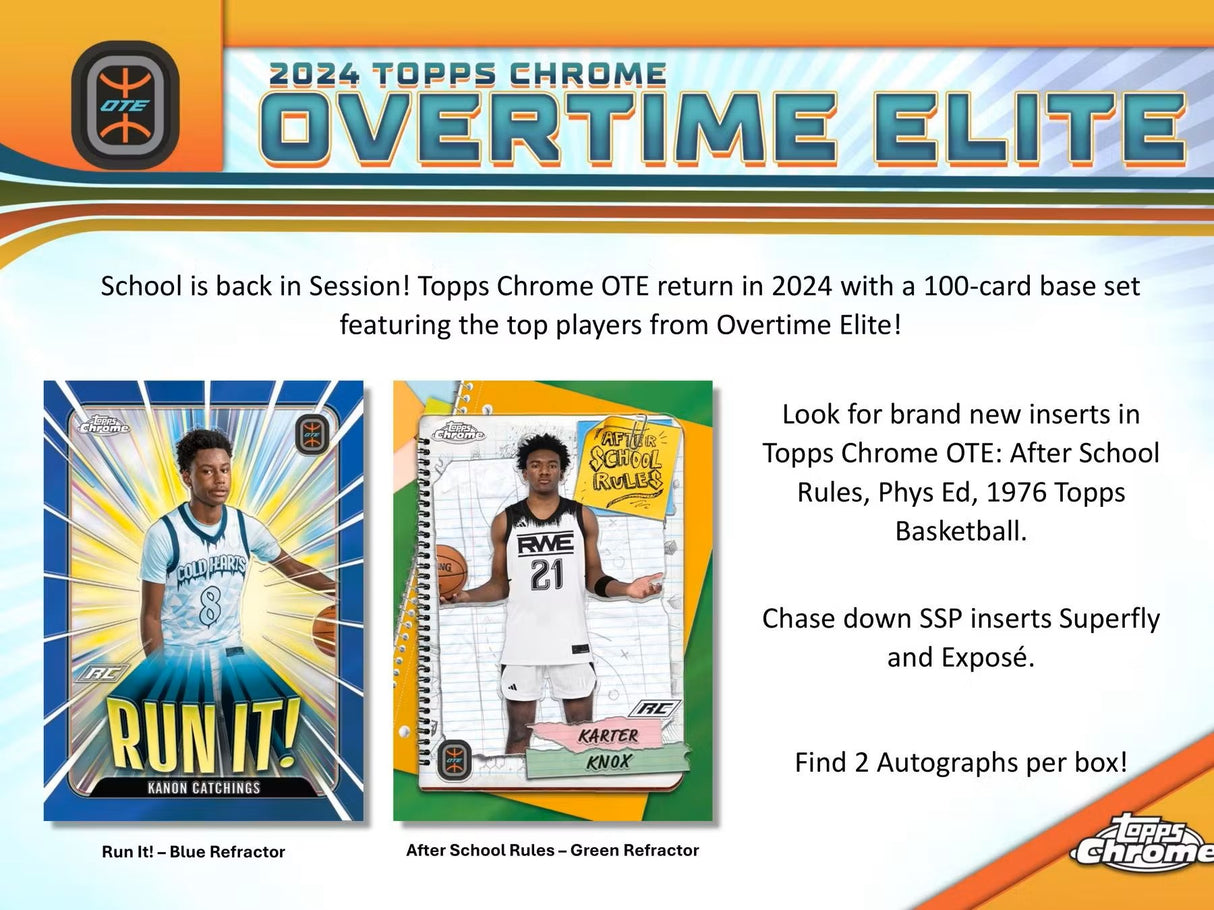 2023-24 Topps Chrome Overtime Elite Basketball Hobby Box