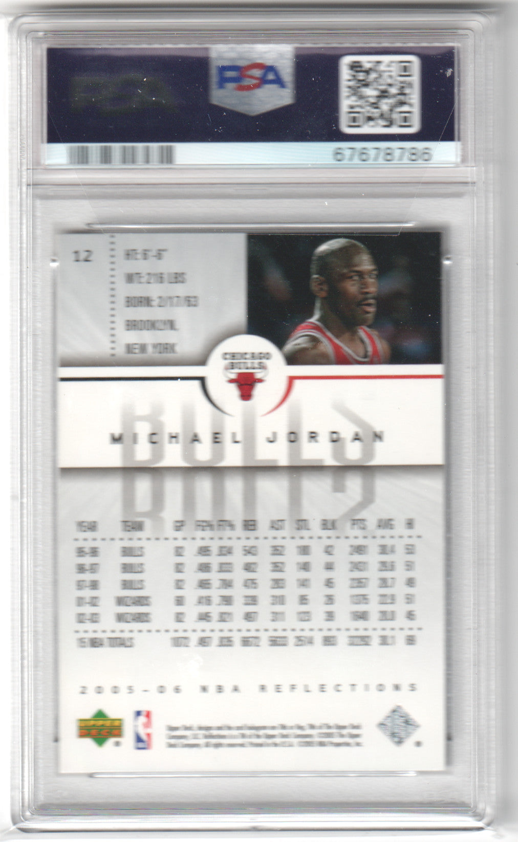 MICHAEL JORDAN 2005-06 Upper Deck Reflections #12 PSA 9 MINT - BULLS