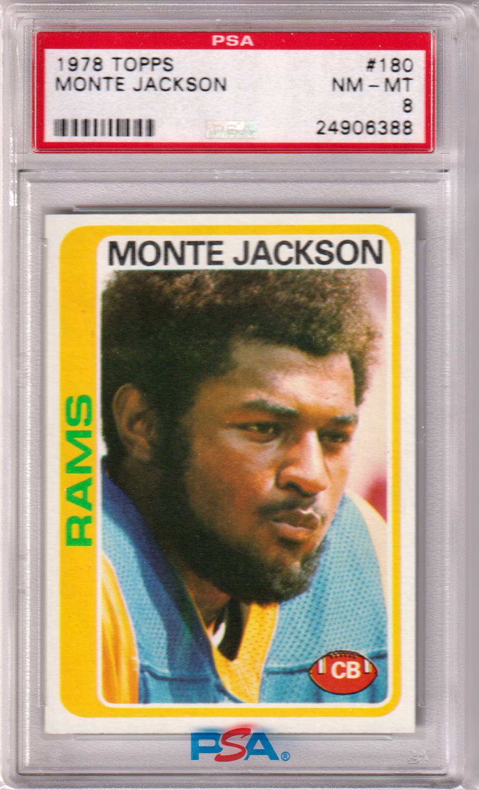 MONTE JACKSON 1978 Topps #180 PSA 8 NM-MT - RAMS