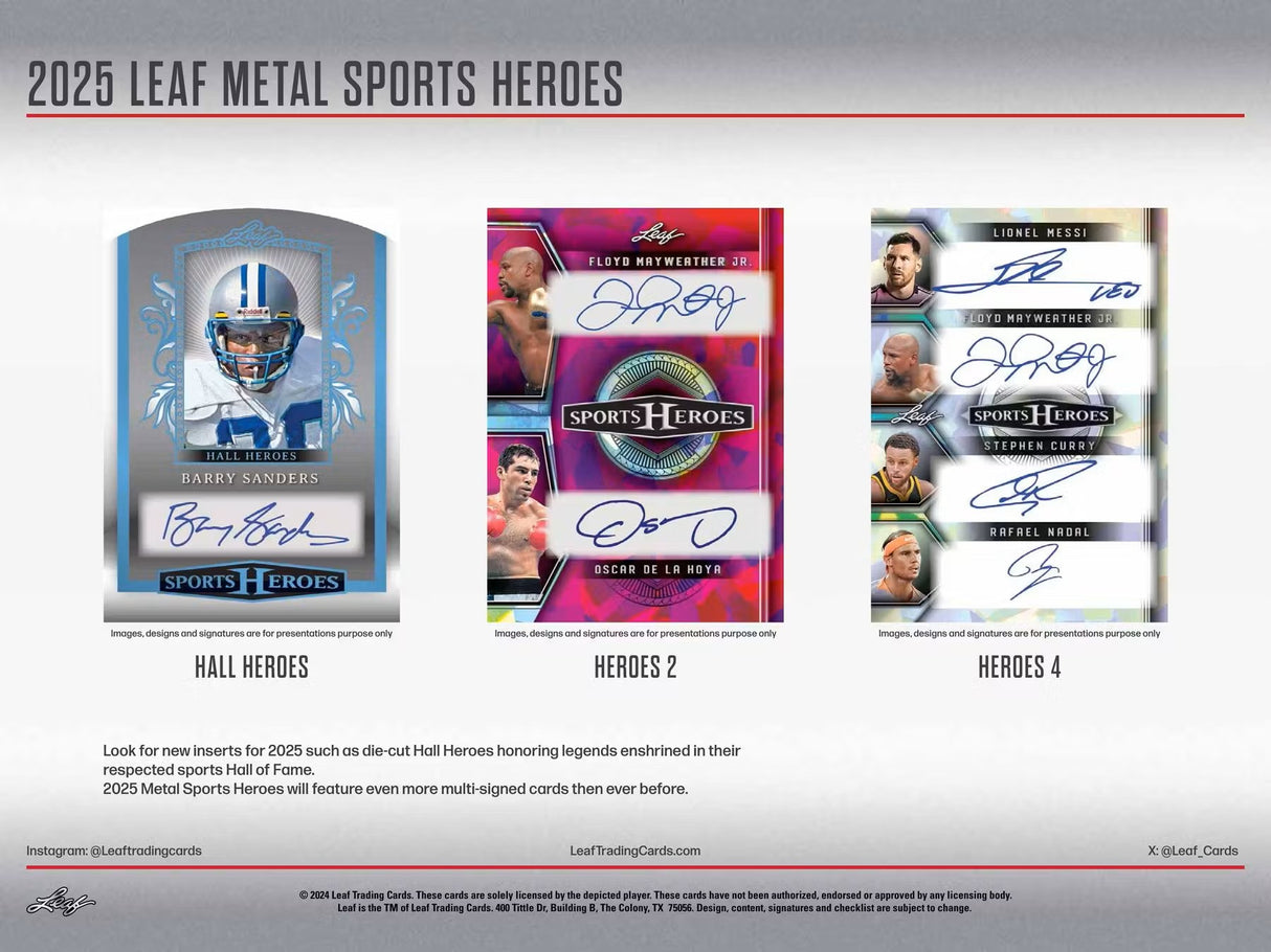 2025 Leaf Metal Sports Heroes Hobby Box