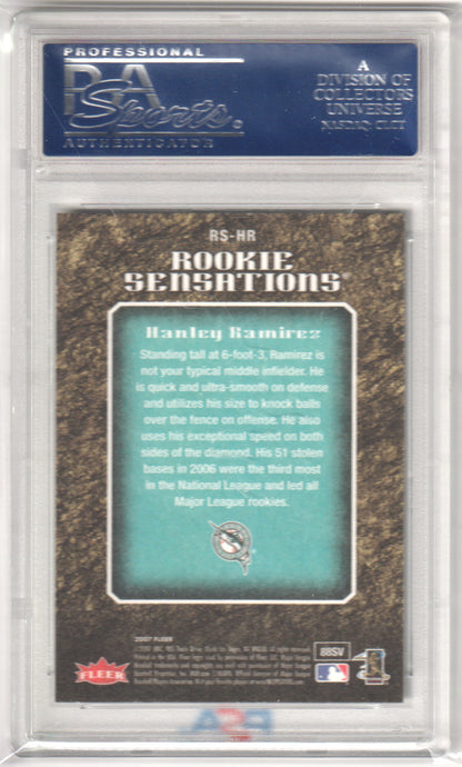 HANLEY RAMIREZ 2007 Fleer Rookie Sensations RC #RS-HR PSA 10 GEM MINT - MARLINS