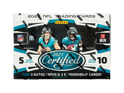2025 Panini Certified Football Hobby Box

Panini Certified Freshman Fabric Rookie Auto

Panini Certified Football Memorabilia Card

Panini Certified The Mighty SSP Insert

Panini Certified Football Night Moves Insert