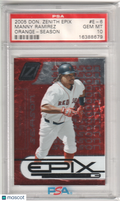 MANNY RAMIREZ 2005 Zenith Epix Orange Season #/350 PSA 10 GEM MINT RED SOX Pop 1