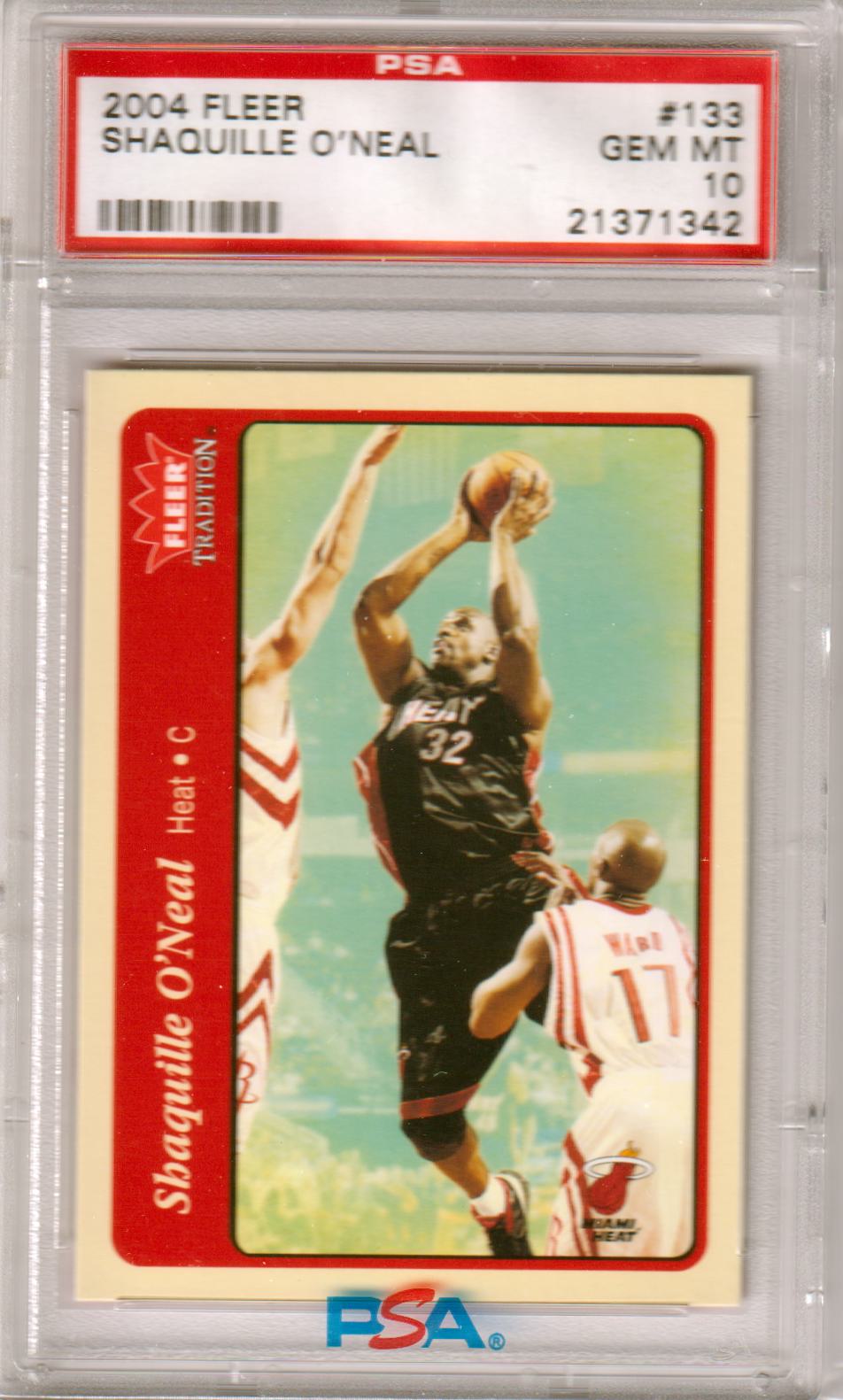 SHAQUILLE O'NEAL 2004-05 Fleer Tradition #133 PSA 10 GEM MINT - HEAT - POP 12