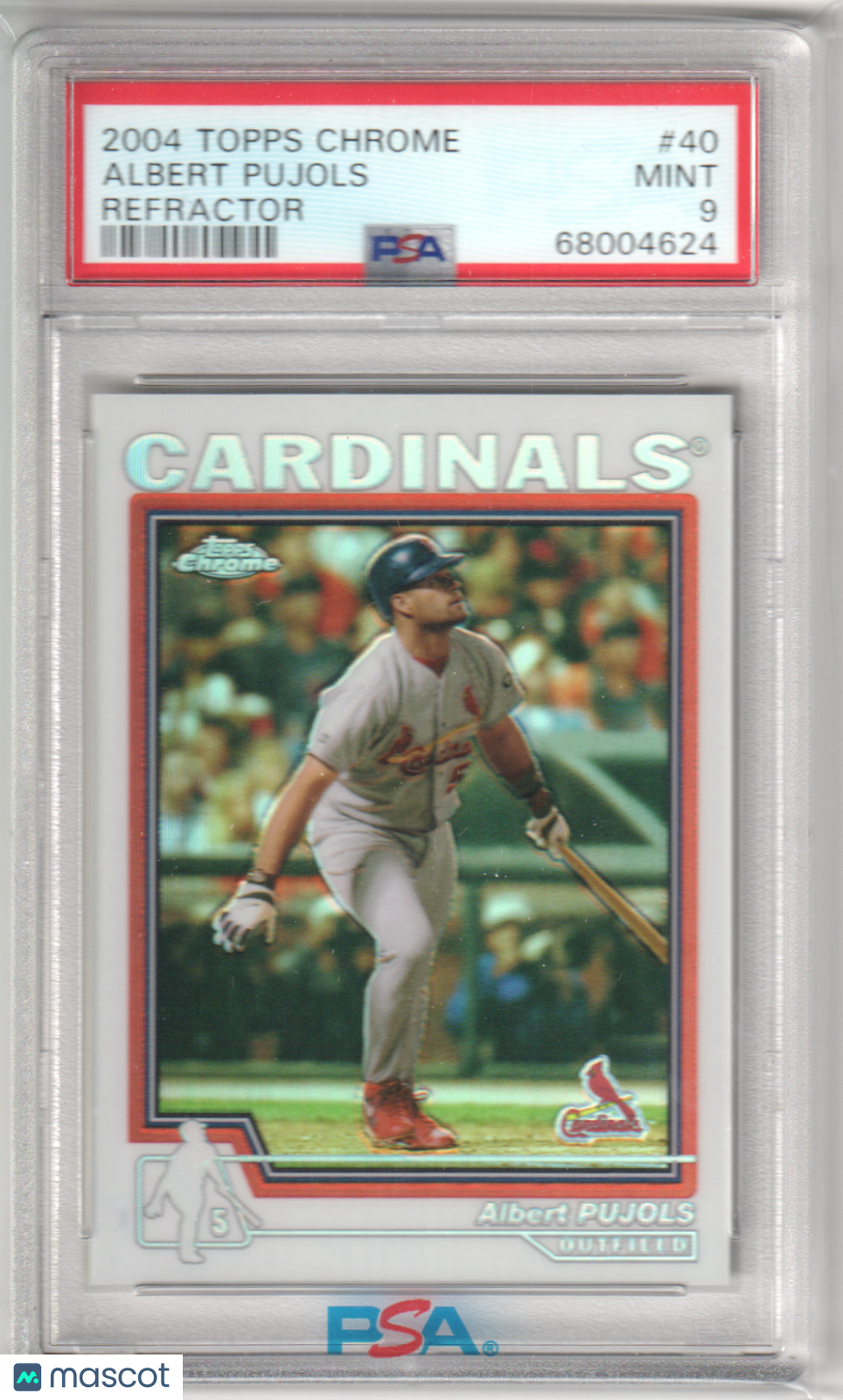 ALBERT PUJOLS 2004 Topps Chrome #40 Refractor PSA 9 MINT - CARDINALS Pop 7