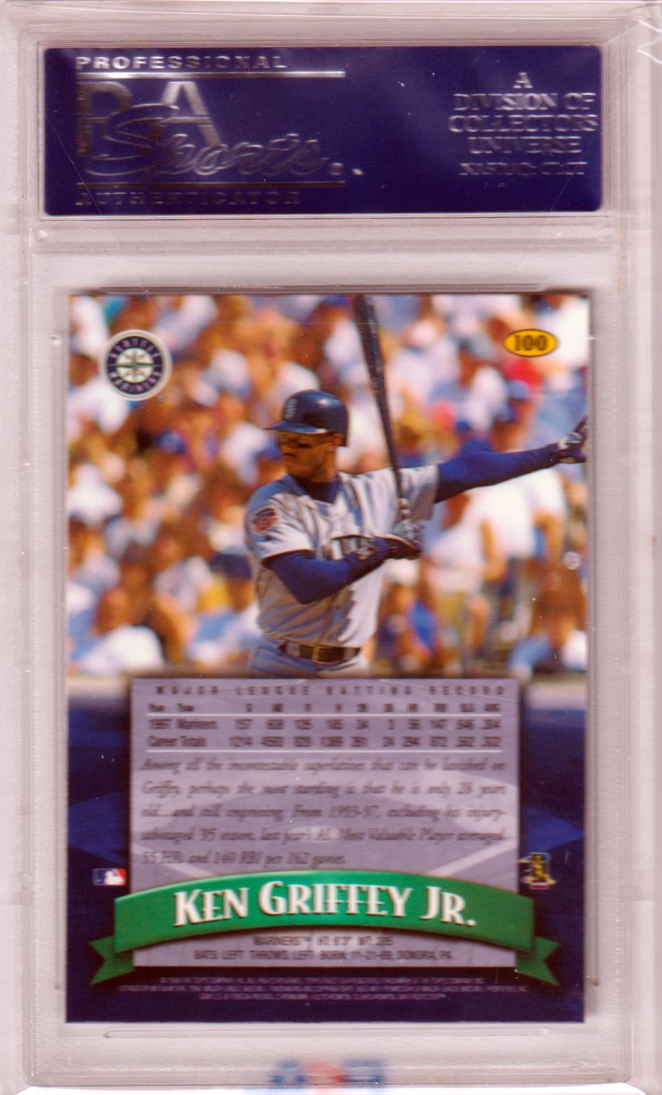 KEN GRIFFEY JR. 1998 Topps Finest #100 PSA 10 GEM MINT - MARINERS