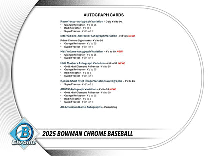 2025 Bowman Chrome Baseball Hobby Box | Columbia Sports Cards