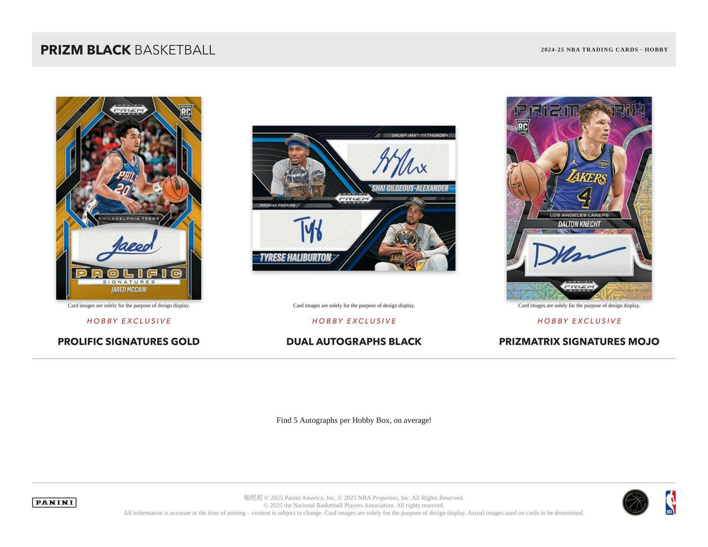 2024/25 Panini Prizm Black Basketball Hobby Box | Columbia Sports Cards