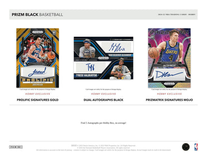2024/25 Panini Prizm Black Basketball Hobby Box | Columbia Sports Cards