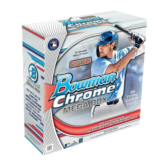 2025 Bowman Chrome Baseball Mega Box

2025 Bowman Chrome Mega Chrome Packs

Bowman Chrome Mega Box Baseball Cards