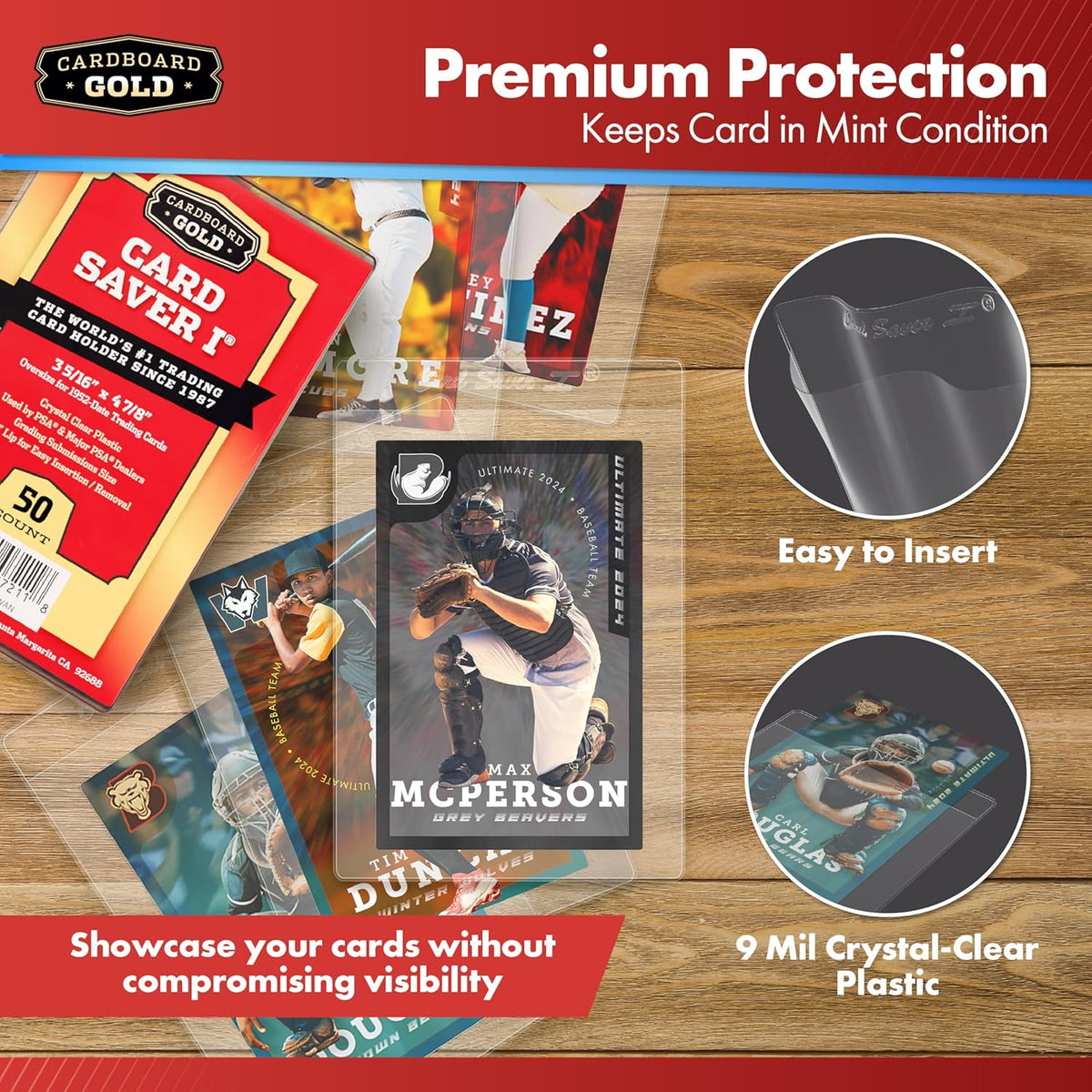 200ct Card Saver 1 Red Box - Cardboard Gold - Columbia Sports Cards - image 4