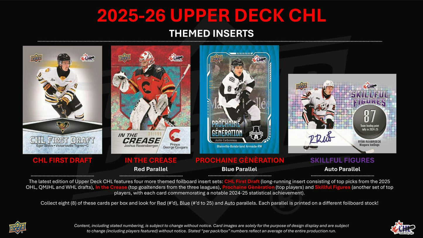 2025/26 Upper Deck CHL Hockey Hobby Box | Columbia Sports Cards | Columbia Hobby - Sports Card Boxes - Toploaders - Card Savers.
