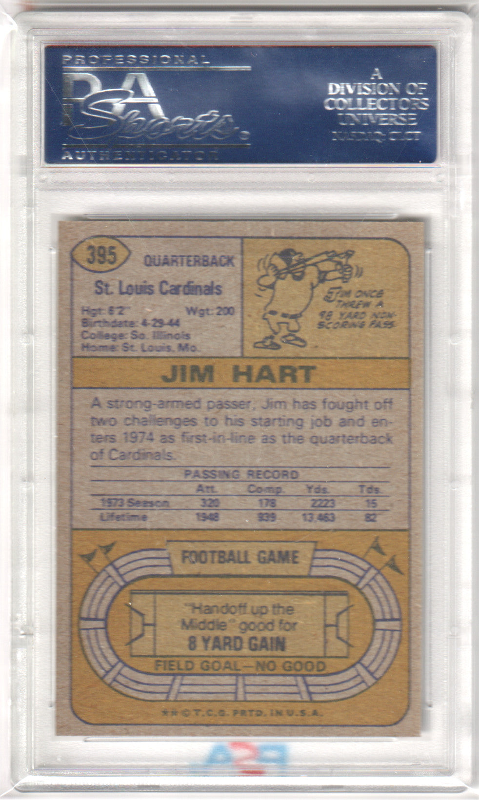 JIM HART 1974 Topps #395 PSA 8 NM-MT - CARDINALS