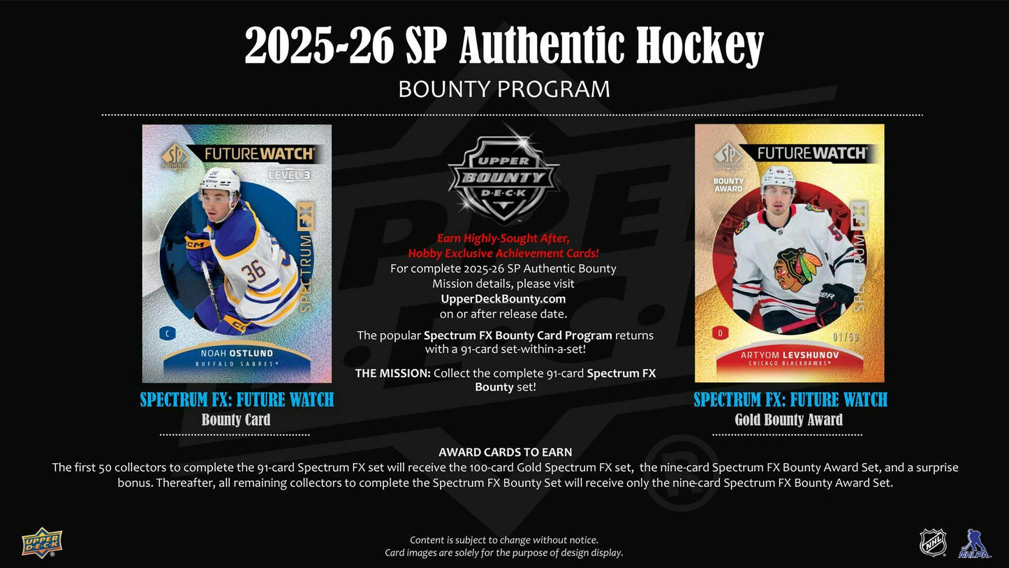 2025/26 Upper Deck SP Authentic Hockey Hobby Box | Columbia Sports Cards | Columbia Hobby - Sports Card Boxes - Toploaders - Card Savers.
