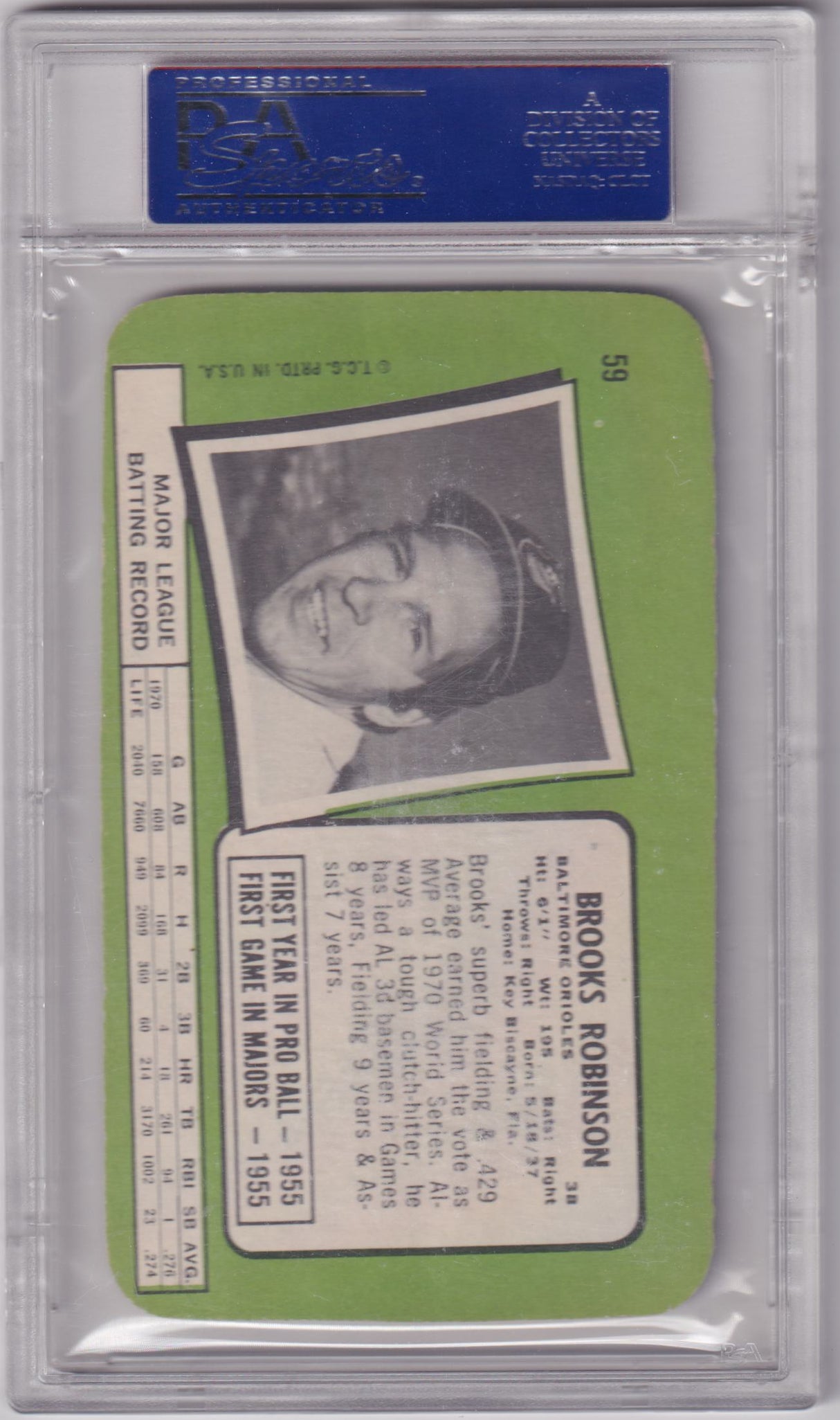 BROOKS ROBINSON 1971 Topps Super #59 PSA 7 NM - ORIOLES