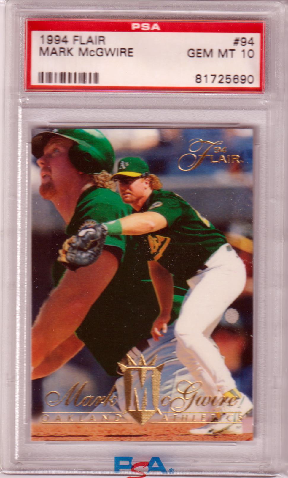 MARK McGWIRE 1994 Fleer Flair #94 PSA 10 GEM MINT - ATHLETICS