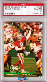 STEVE YOUNG 1993 Topps Stadium Club #500 PSA 10 GEM MINT - 49ERS