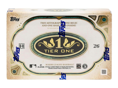 2026 Topps Tier One Baseball Hobby Box
Topps Tier One on-card autograph card
Topps Tier One Bat Knob relic card
Topps Tier One Limited Lumber 1 of 1 card
