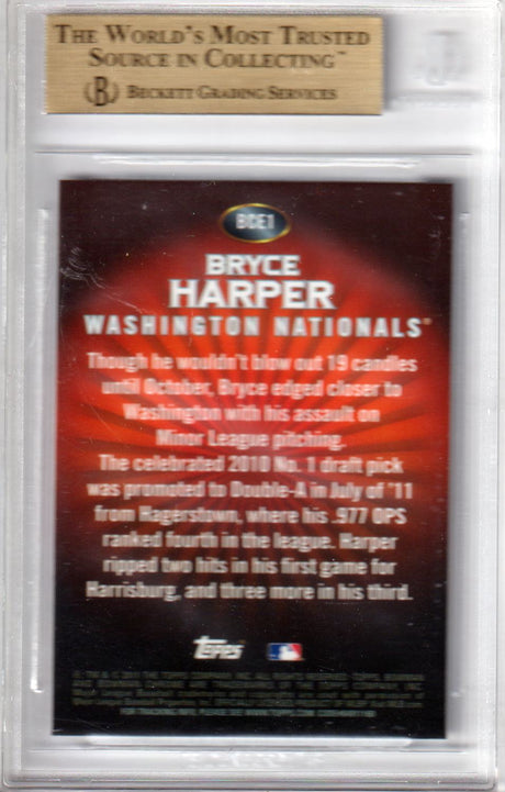 BRYCE HARPER Red 2011 Bowman Chrome Red RC Rookie Retail  BGS 9.5 GEM MINT